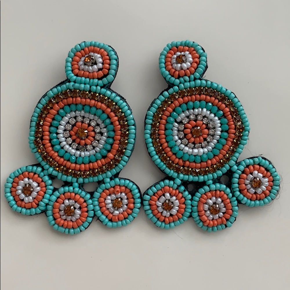 Turquoise and Coral Earrings